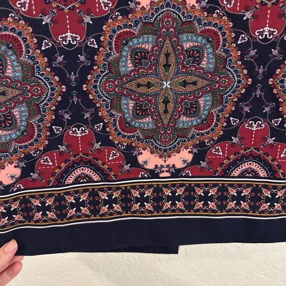 Talbots Kaleidoscope Paisley Multicolored Zip up 90’s Style Midi Pencil Skirt - Picture 3 of 9